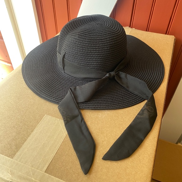 INC International Concepts Removable Tie Packable Floppy Black Hat - Picture 4 of 4